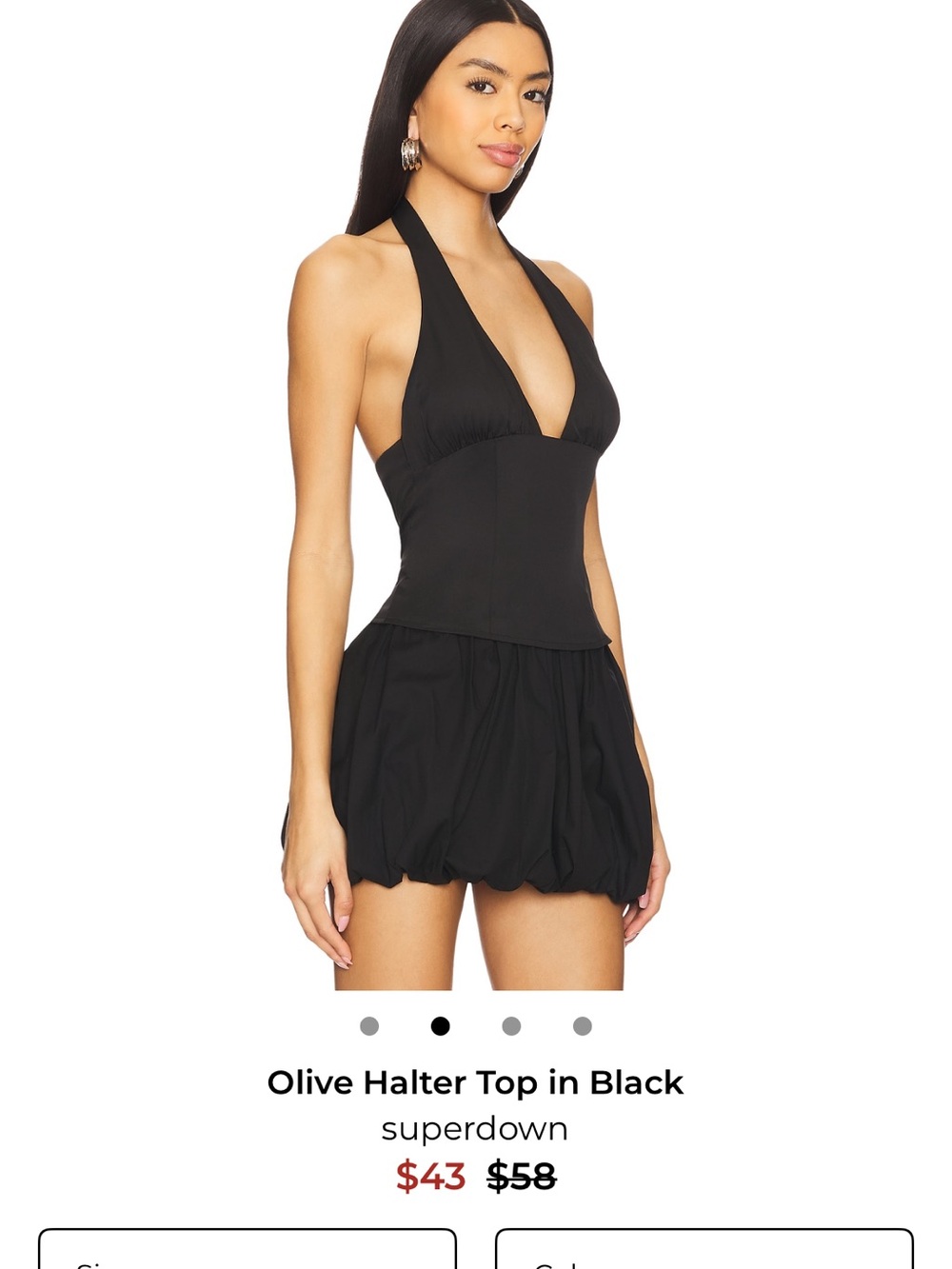 superdown Black Halter Top